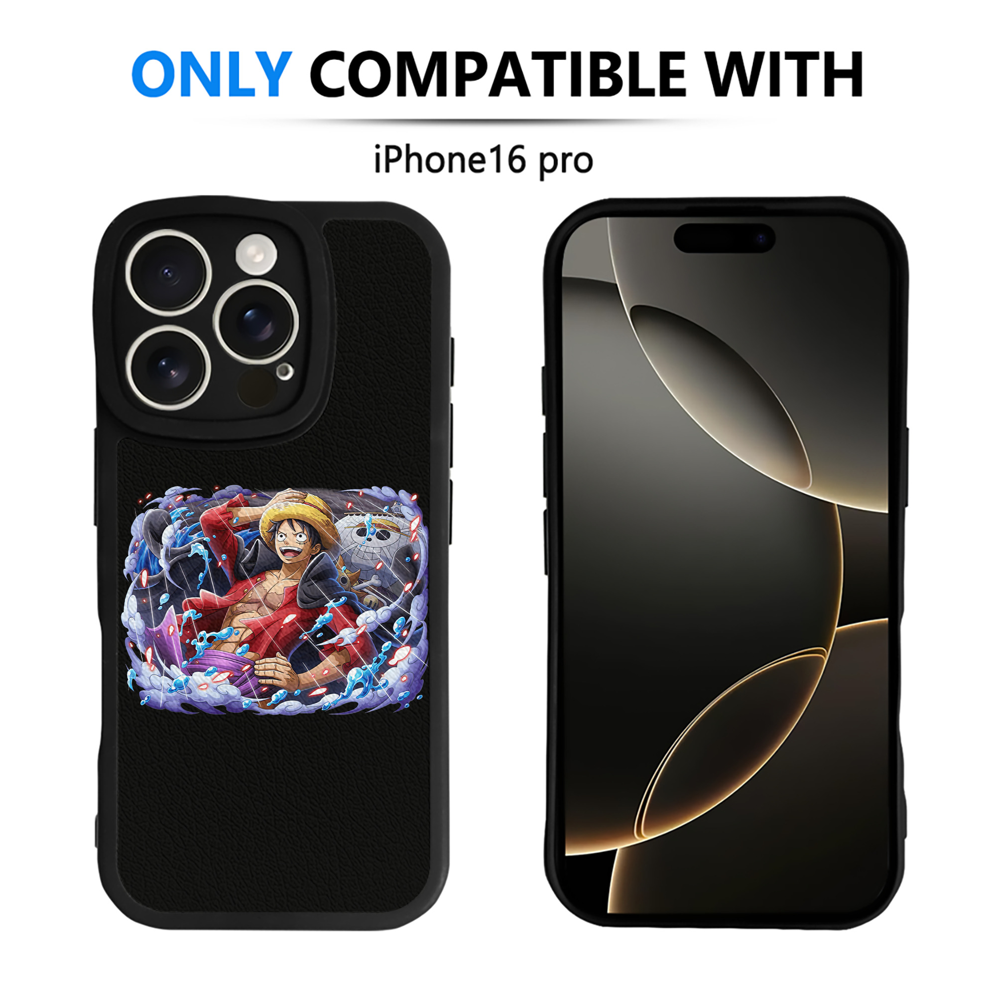（画像用） ワンピース モンキー・D・ルフィ ONE PIECE Monkey D. Luffy 【iPhone 16シリーズ対応】シリコンスマホケース（レザー調） 材質：シリコン